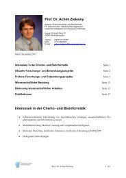 Prof. Dr. Achim Zielesny - Molekulare Biologie - Fachhochschule ...