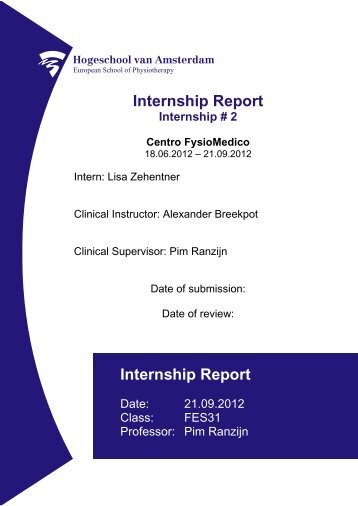 Internship Report - Centro Fysio Medico