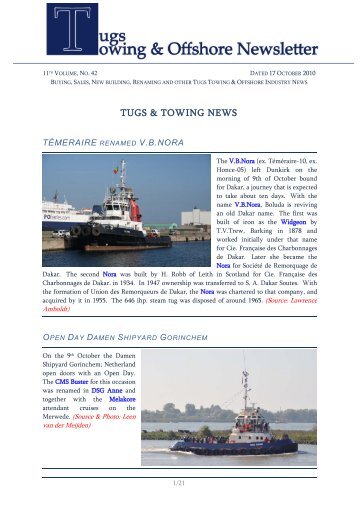 témeraire renamed v.b.nora - Towingline.com