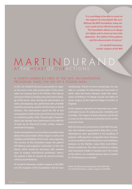 2012 Annual report - Montreal Heart Institute Foundation