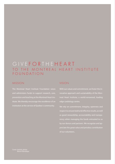 2012 Annual report - Montreal Heart Institute Foundation