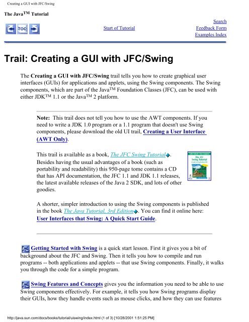 Trail: Creating a GUI with JFC/Swing - icarus