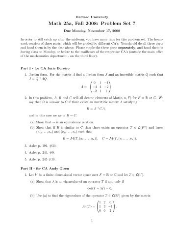 Math 25a, Fall 2008: Problem Set 7 - iSites - Harvard University