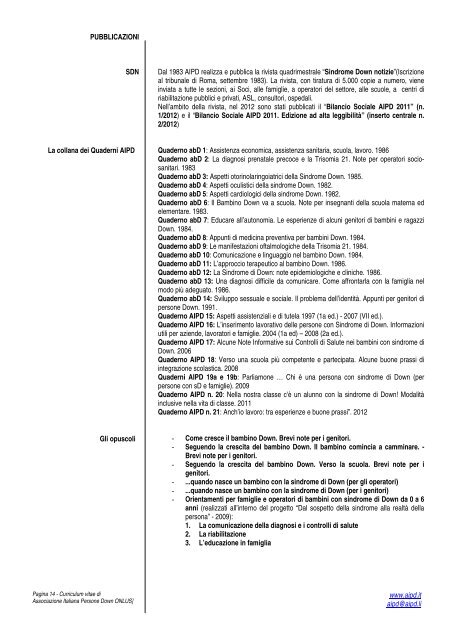 FORMATO EUROPEO PER IL CURRICULUM VITAE - AIPD