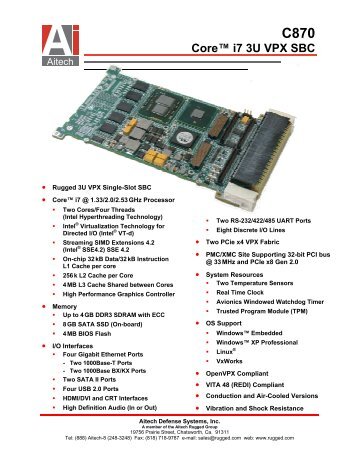 C870 Core™ i7 3U VPX SBC