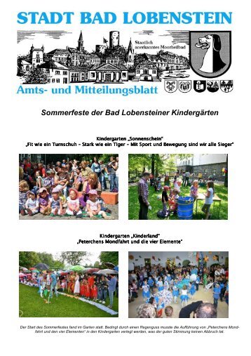 Sommerfeste der Bad Lobensteiner Kindergärten