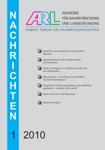 raumforschung / raumentwicklungspolitik - Publikationen - ARL