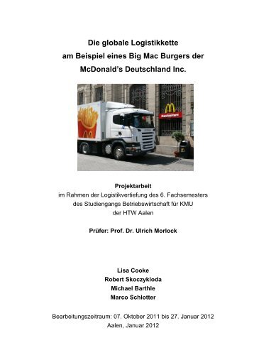 Die globale Logistikkette am Beispiel eines Big Mac Burgers der ...