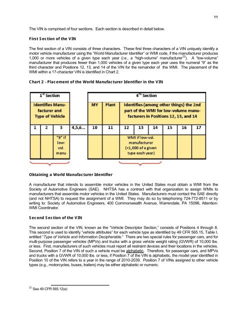 Outline for New Manufacturer Information - NHTSA