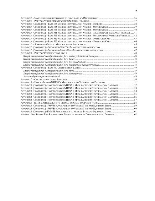 Outline for New Manufacturer Information - NHTSA