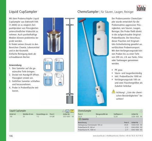 Abfüllgeräte | Probennehmer | Laborgeräte für Labor ... - Bürkle GmbH