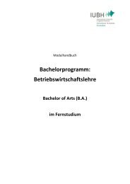 Bachelorprogramm: Betriebswirtschaftslehre - IUBH