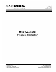 MKS Type 651C Pressure Controller Supplement 1