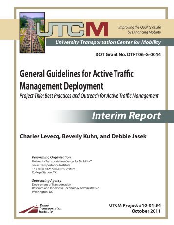 General Guidelines for Active Traffic Management Deployment