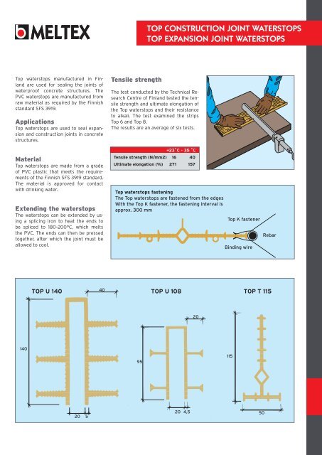 Injection hoses and waterstops for expansion ... - Meltex Oy Plastics