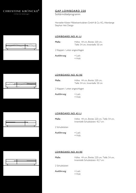 GAP SolitärmöbelProGrAmm - Christine Kröncke