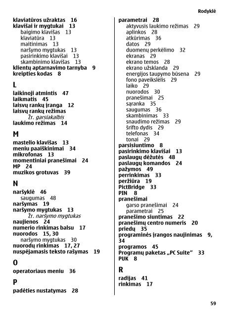 „Nokia 6300“ vartotojo vadovas