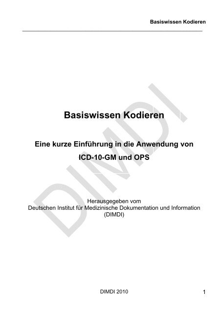 Basiswissen Kodieren - DIMDI