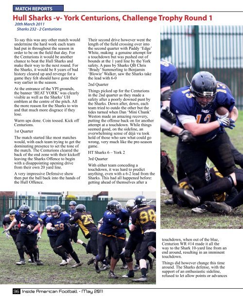 May 2011 - Inside American Football 1