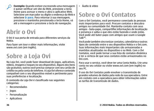 Manual do Usuário Nokia E71