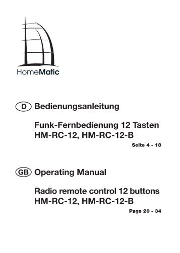 Bedienungsanleitung Funk-Fernbedienung 12 Tasten HM ... - eQ-3