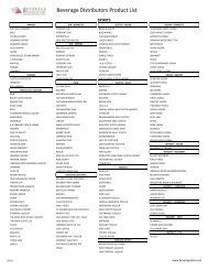 Beverage Distributors Product List - Charmer Sunbelt Group