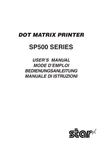 SP500 User Manual - Star Micronics