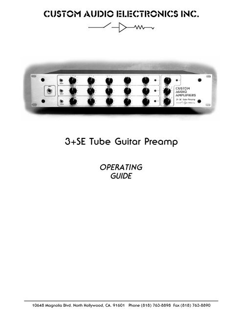 3+SE Preamp - Custom Audio Electronics