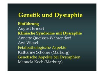 Klinische Syndrome mit Dysraphien - ASbH