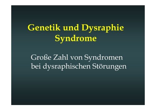 Klinische Syndrome mit Dysraphien - ASbH