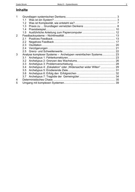 Modul 5: Systemtheorie - Complexity-Research