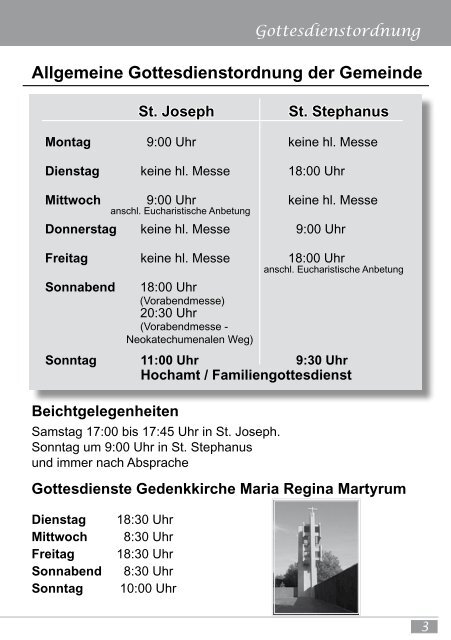 Februar - März 2011 PFARRBRIEF - St. Joseph, Siemensstadt