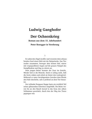 Ludwig Ganghofer Der Ochsenkrieg