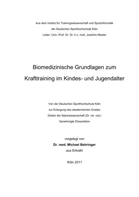 Biomedizinische Grundlagen zum Krafttraining im Kindes- und