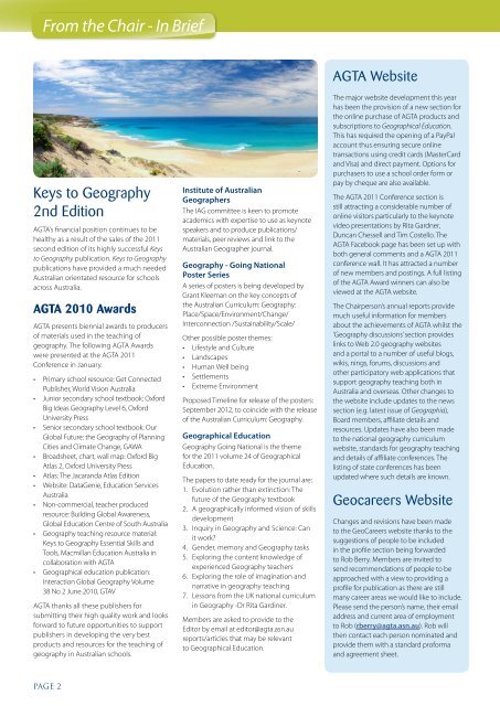 Affiliate News - Australian Geography Teachers Association