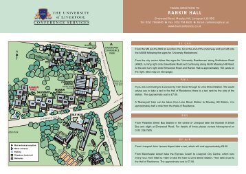 Travel directions to Rankin Hall (200KB pdf) - University of Liverpool