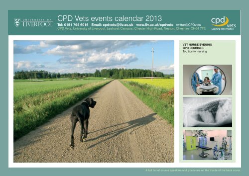 2013 Small Animal CPD Calendar - University of Liverpool