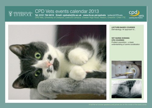 2013 Small Animal CPD Calendar - University of Liverpool