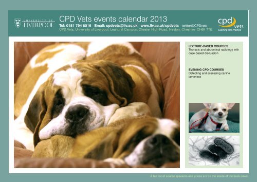 2013 Small Animal CPD Calendar - University of Liverpool