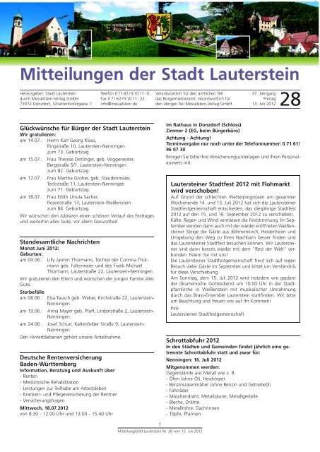 kein Mitteilungsblatt! - Lauterstein