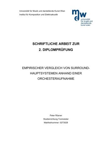 SCHRIFTLICHE ARBEIT ZUR 2. DIPLOMPRÜFUNG - Filmton Rösner