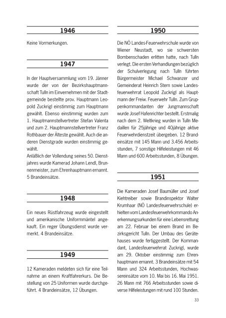 120 Jahre Freiwillige Feuerwehr der Stadt Tulln 1878 - 1998