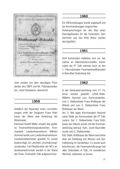 120 Jahre Freiwillige Feuerwehr der Stadt Tulln 1878 - 1998