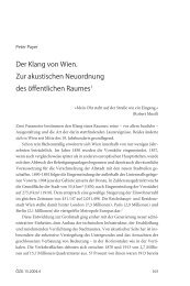 Der Klang von Wien. Zur akustischen Neuordnung des ... - Peter Payer