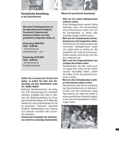 Gesamtprogramm 2012/2013 - Volkshochschule Waltrop