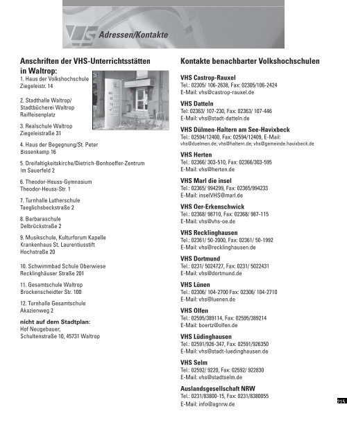 Gesamtprogramm 2012/2013 - Volkshochschule Waltrop