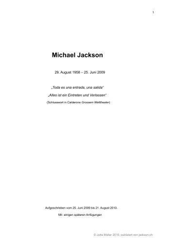 Michael Jackson - Swiss Michael Jackson Community