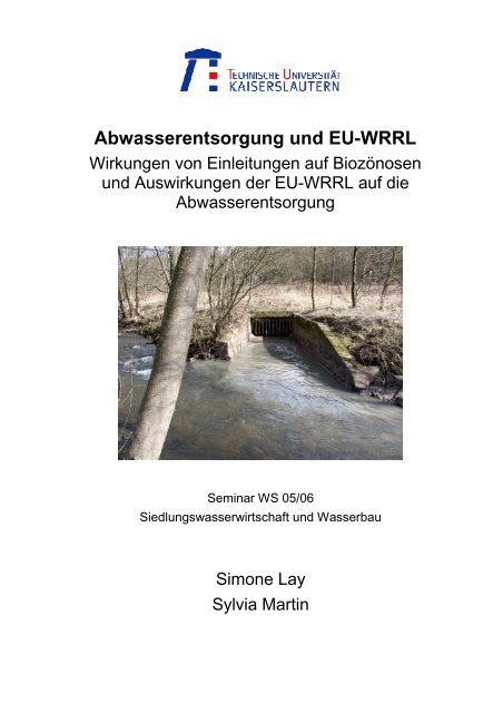 Abwasserentsorgung und EU-WRRL - Fachgebiet ...