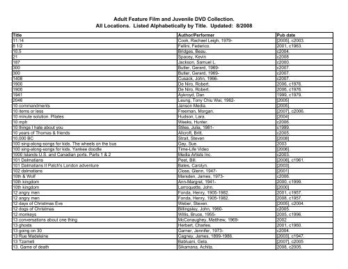 BCLandBCC Feature Films 2008-2-1 - Burlington County Library