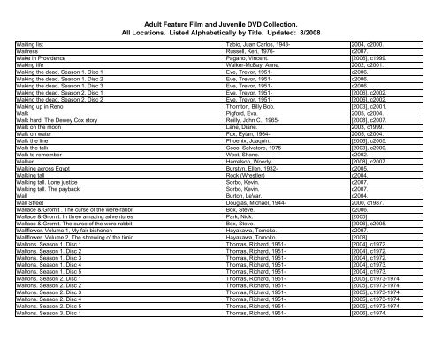 BCLandBCC Feature Films 2008-2-1 - Burlington County Library